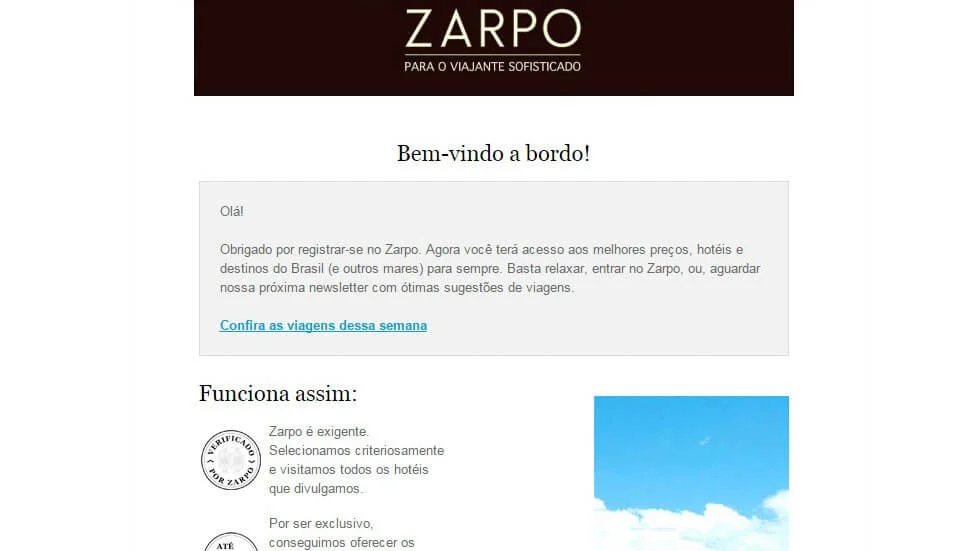 Exemplo de email transacional