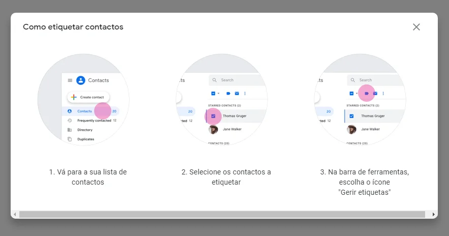 Como etiquetar contactos