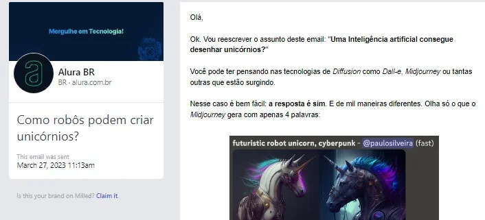 assunto de email curioso