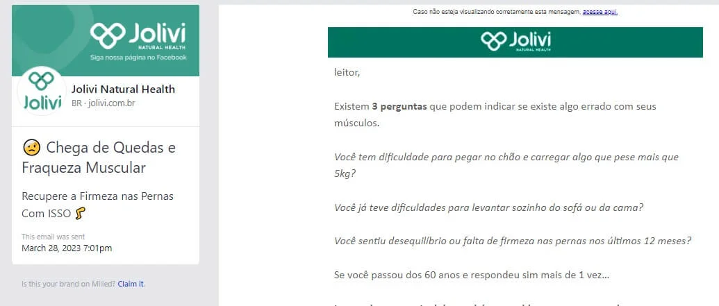 assunto de email abordando o problema do cliente