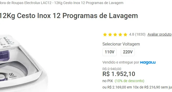 avaliações na página de compra do produto