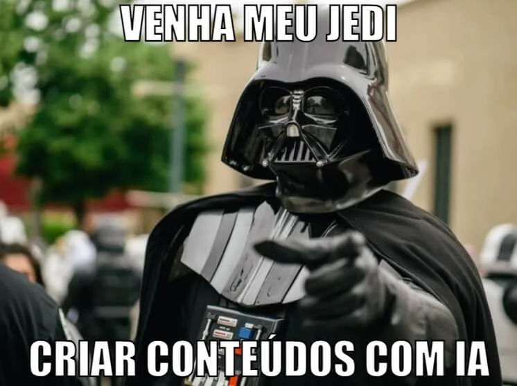 foto Darth Vader convidando para o lado das IA
