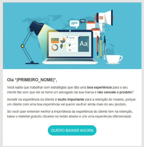 Screenshot de um template de e-mail.