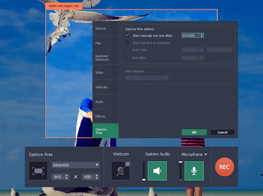 Print do Movavi Screen Recorder.