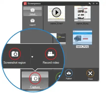 Print da interface do Screenpresso.
