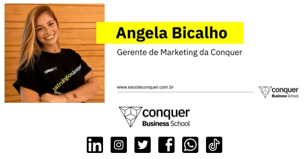 Assinatura de e-mail de Gerente de Marketing da Conquer