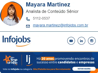 Assinatura de e-mail de Analista de Conteúdo Sênior do Infojobs