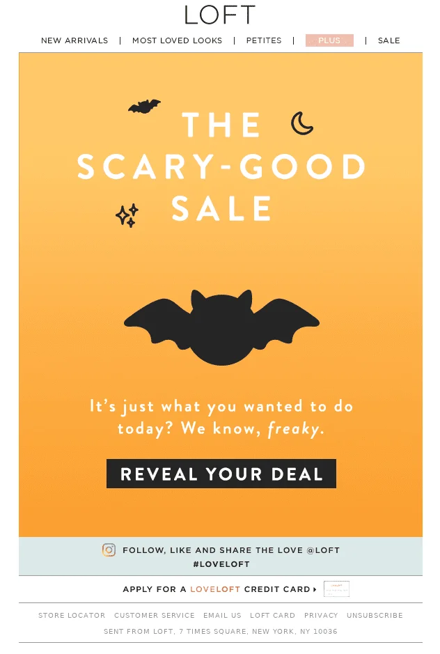 Exemplo de e-mail marketing temático da Loft