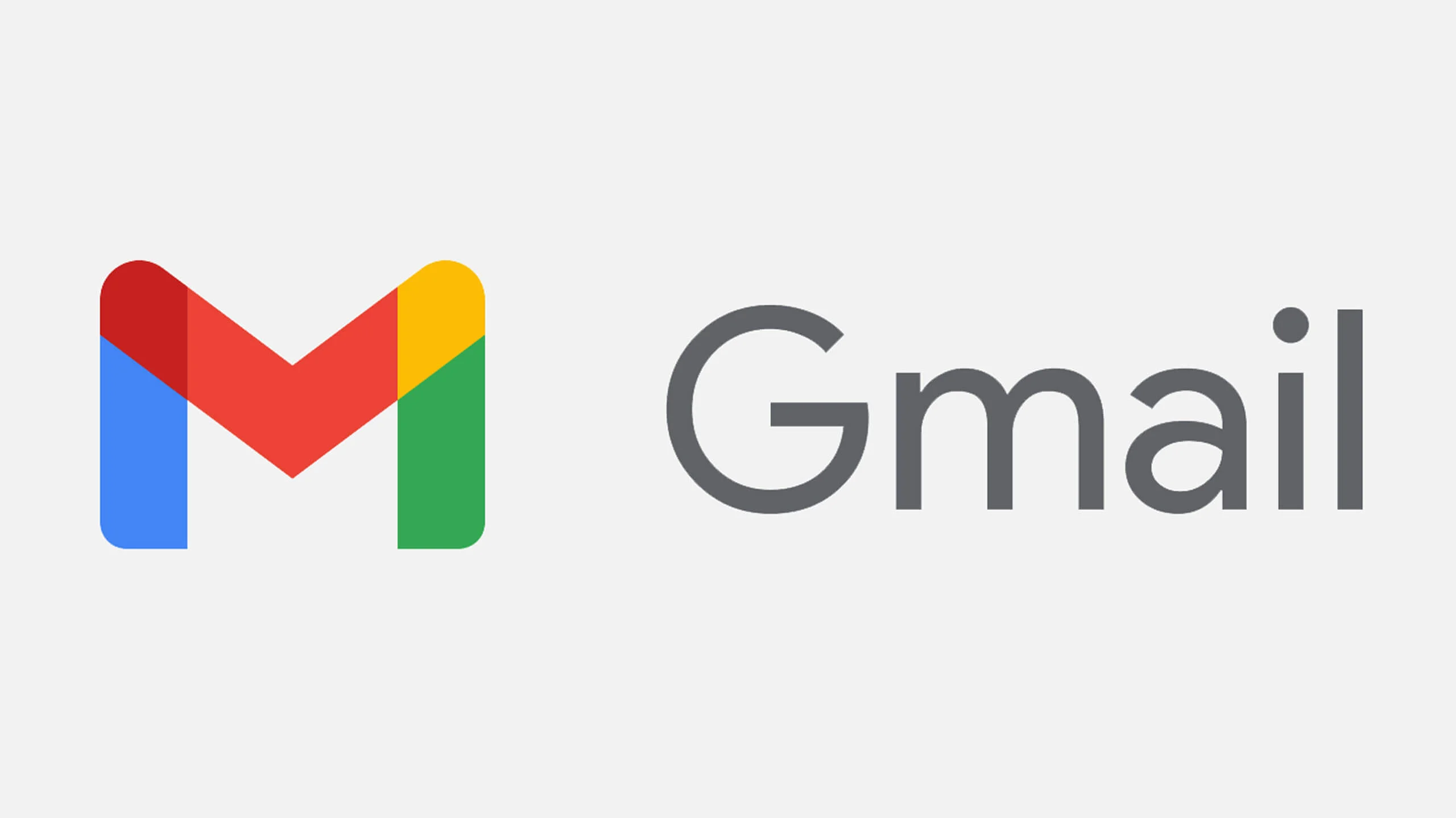 Logo do Gmail, que consiste em um M que remete à forma de um envelope, nas cores azul, vermelho, amarelo e verde. Ao lado, lê-se “Gmail”.
