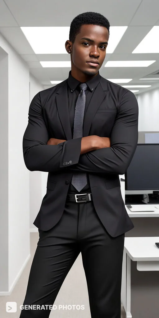 Imagem gerada por IA de homem negro, empresário.