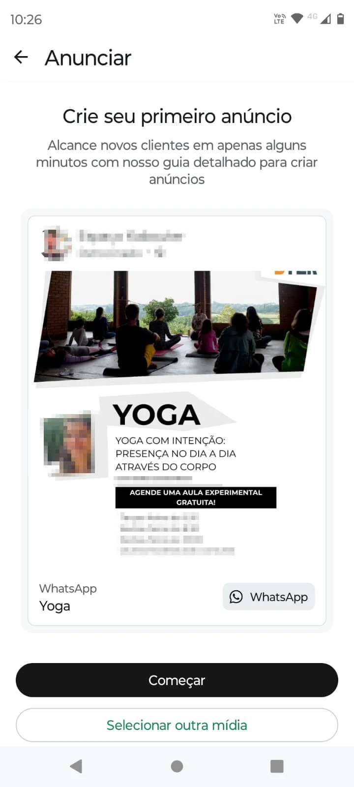 Screenshot da área de anúncios do aplicativo.