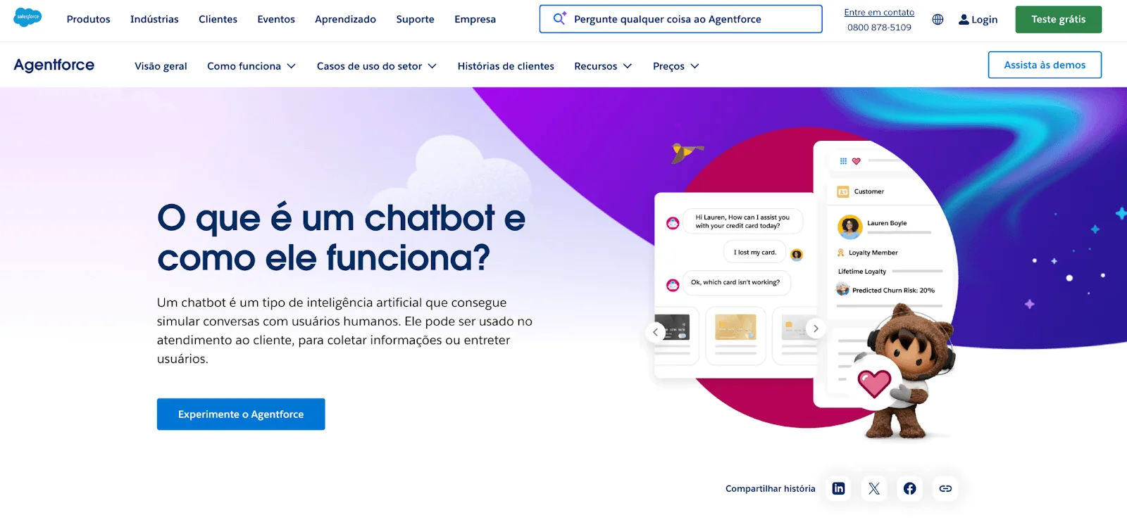 Captura de tela da página de chatbots da JivoChat.