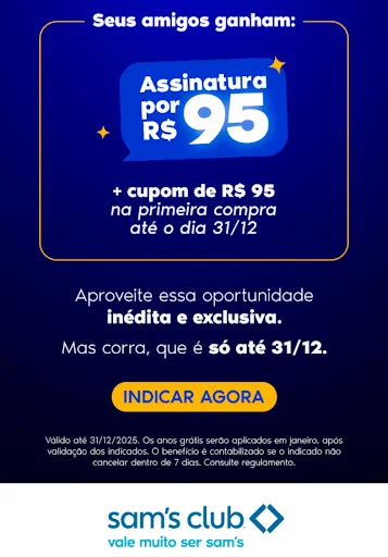 Captura de tela de e-mail do Sam's Club com a frase “Aproveite essa oportunidade inédita e exclusiva. Mas corra, que é só até 31/12."