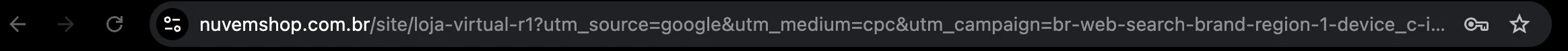 Captura de tela da URL para a qual somos direcionados ao clicar no anúncio.