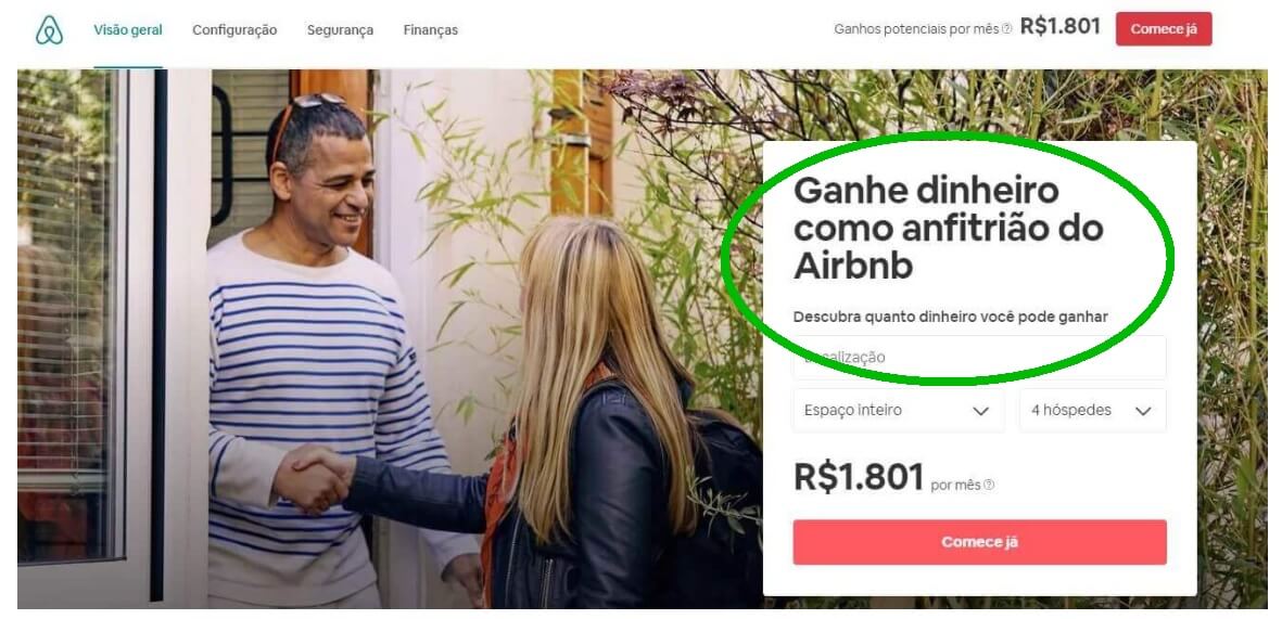 O Airbnb tem uma calculadora para sua potencial renda como anfitrião