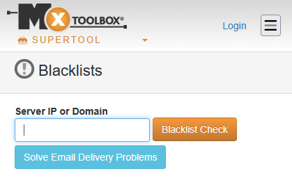 Captura de tela do site MXToolbox.