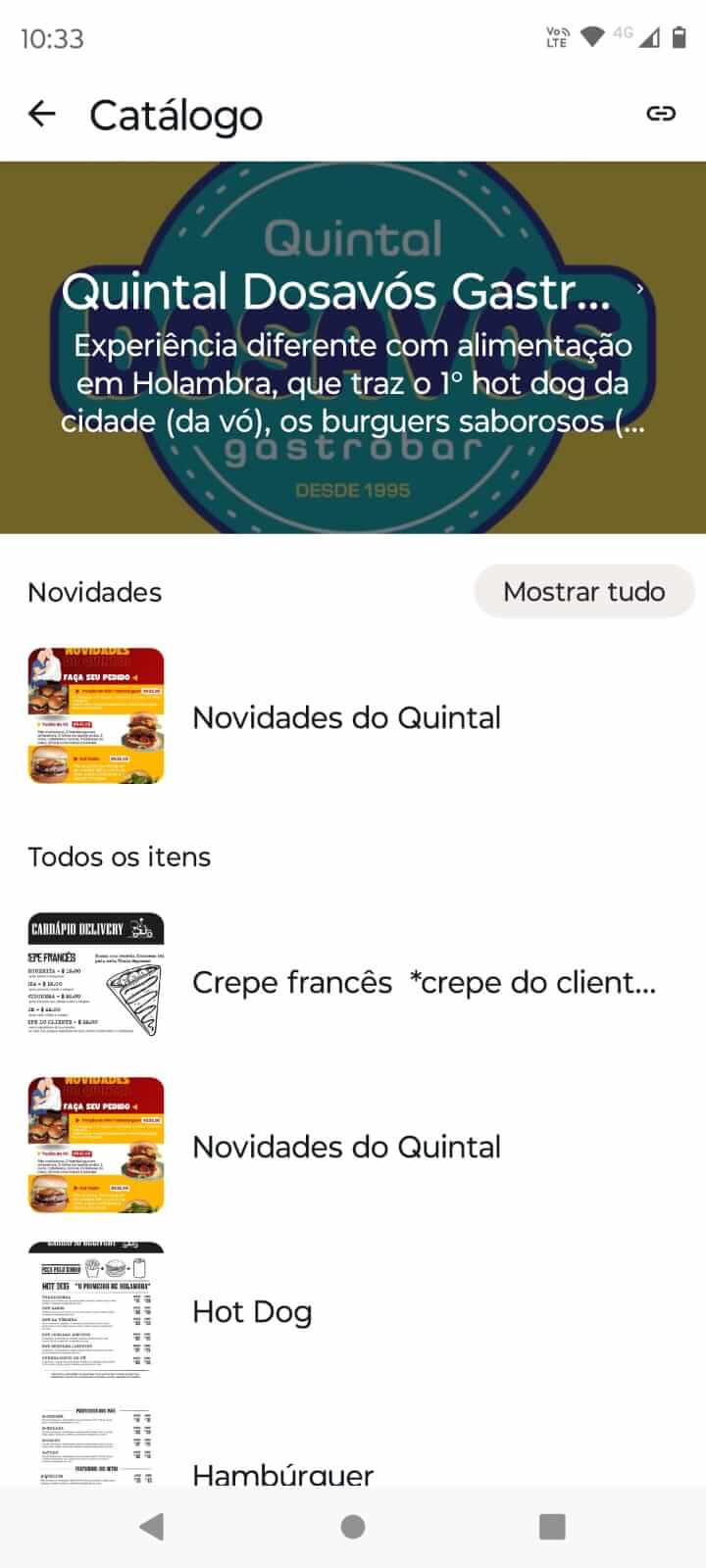 Catálogo no WhatsApp Business