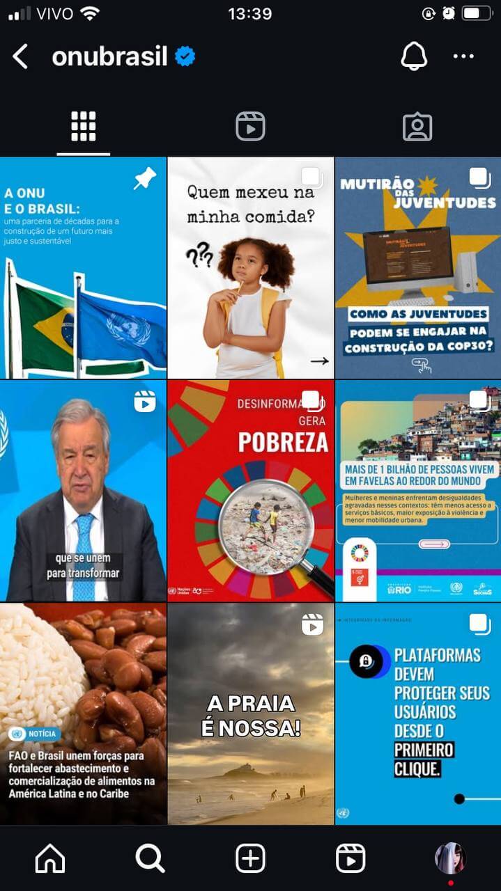 Print do perfil da OnuBrasil.