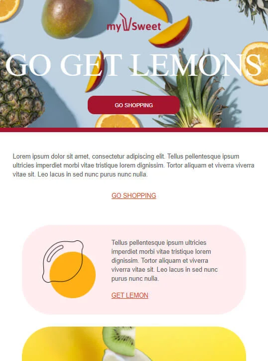 A free email template by Selzy