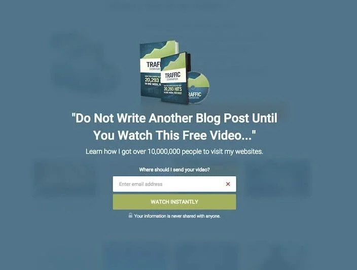 Incomediary squeeze page