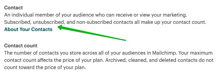 Mailchimp pricing conditions