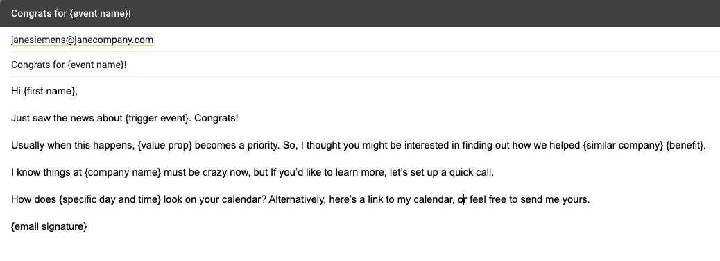 Cold Email Template