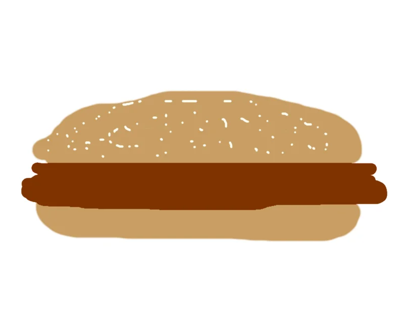 A schematic illustration of a hamburger