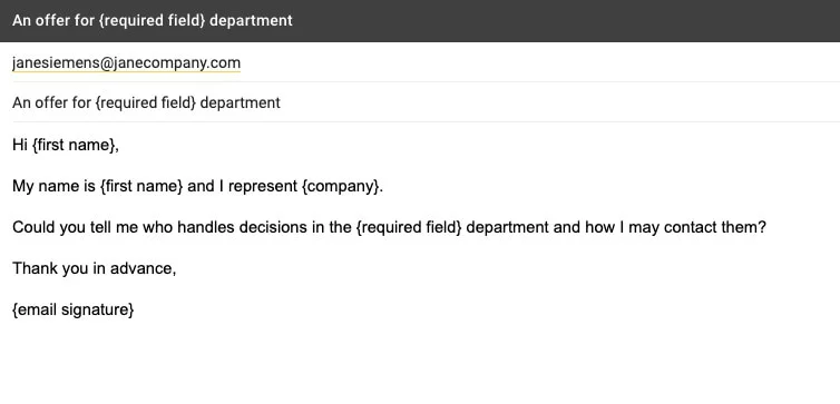 Cold Email Template 3 Sentence Format