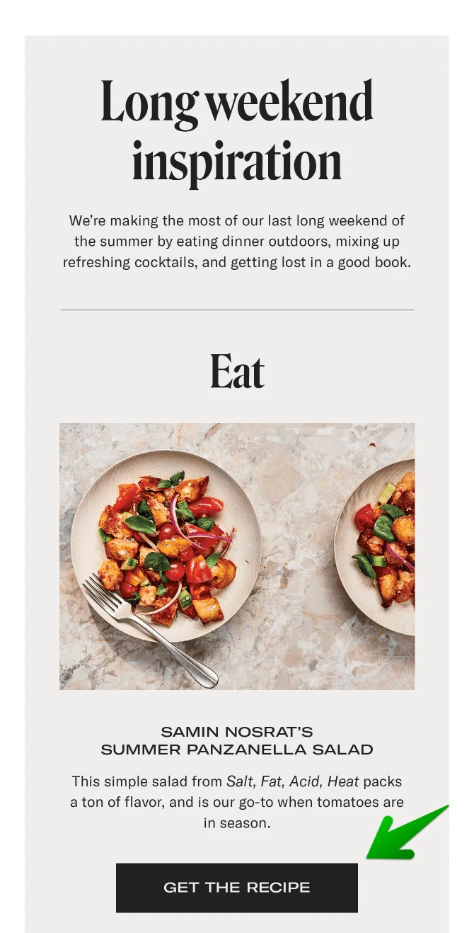 an uncluttered email template
