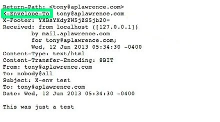 The Envelope-To line in email header
