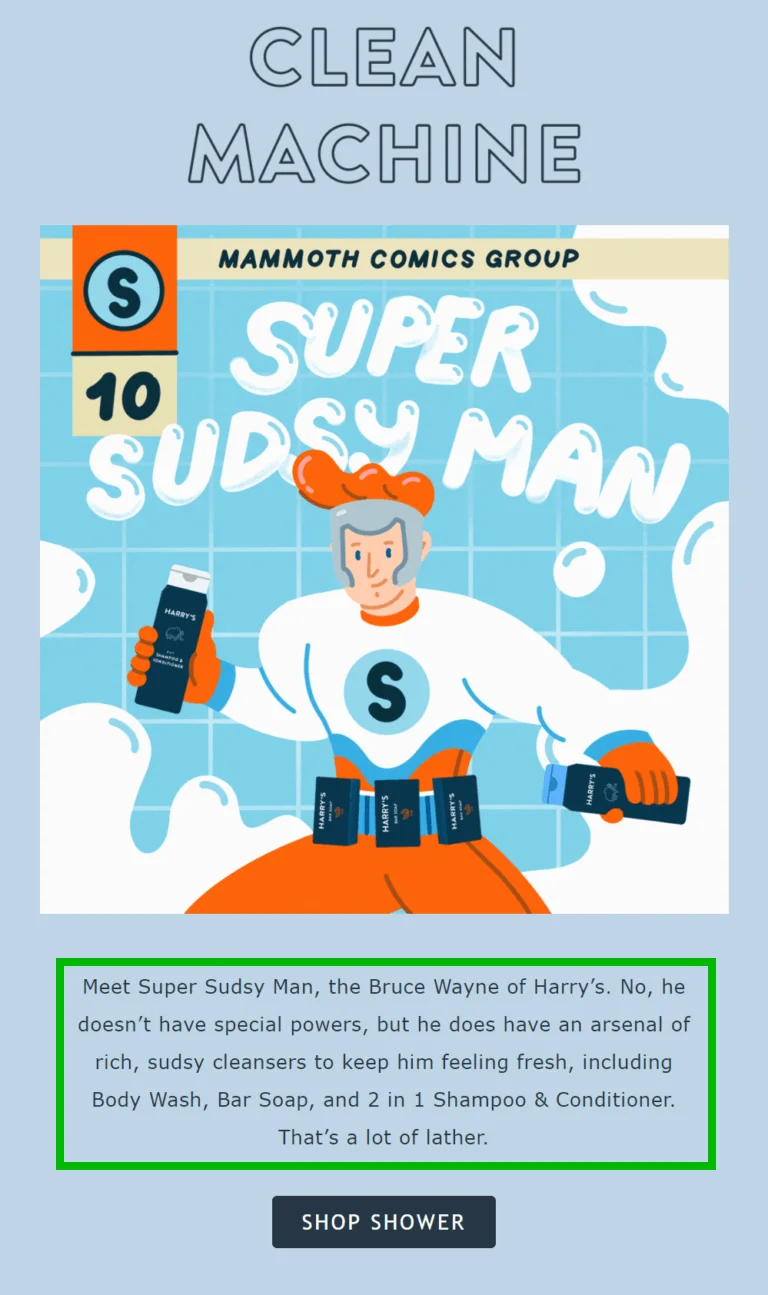 An example of Verdana font in email in the body text below an image and above a CTA