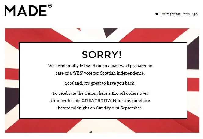 an apology email after a big mistake