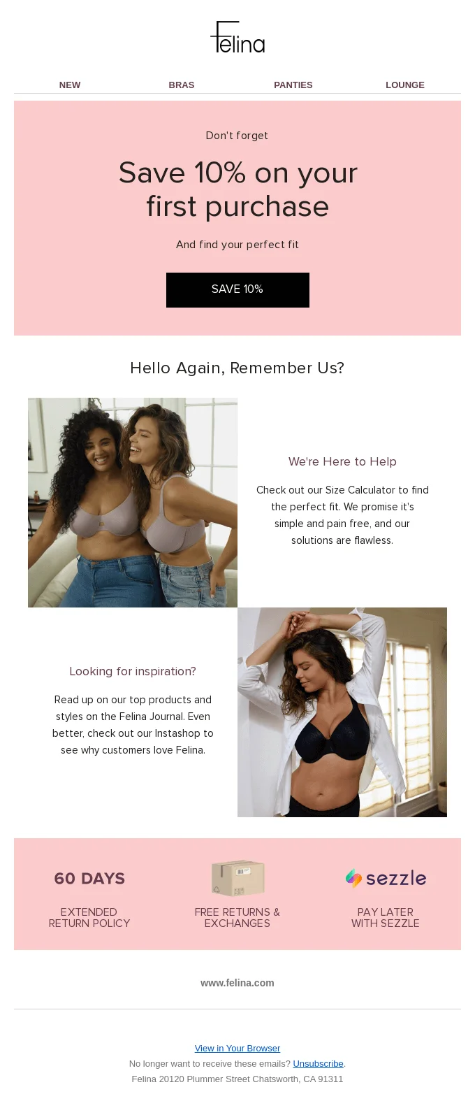 Felina sales email