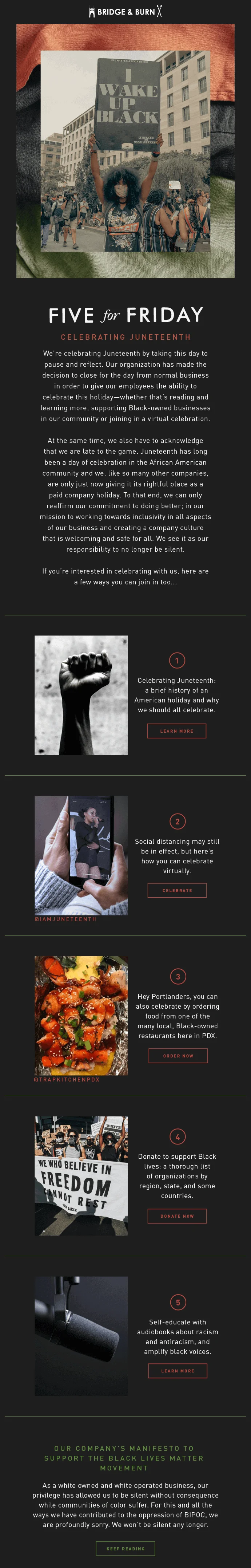 Celebrating Juneteenth email
