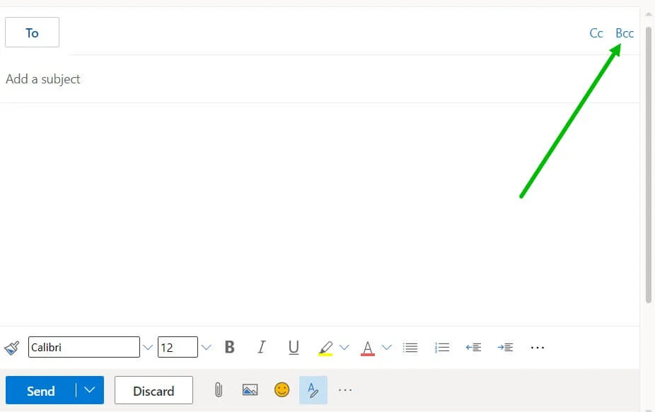 Bcc in Outlook