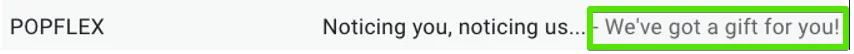 Popflex email preview text