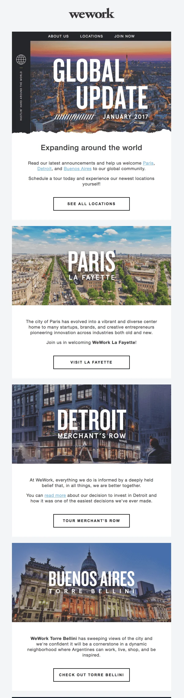 Market updates en email