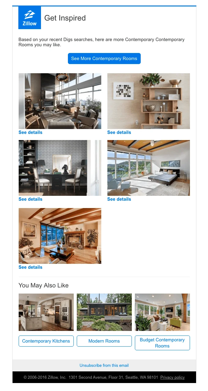 Listing alerts example in real estate