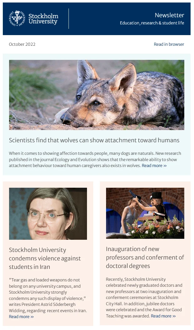 An email from Stockholm University