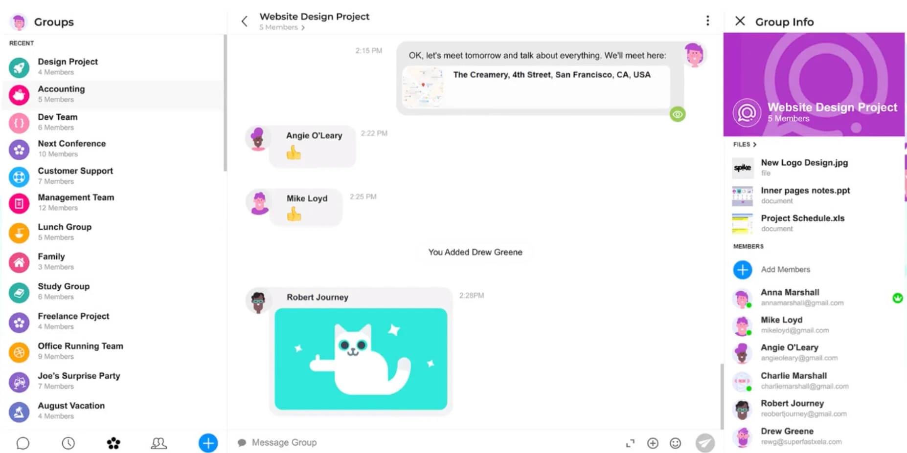 Spike email client interface