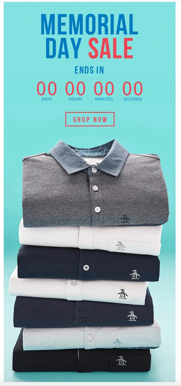 Promotional email from Original Penguin