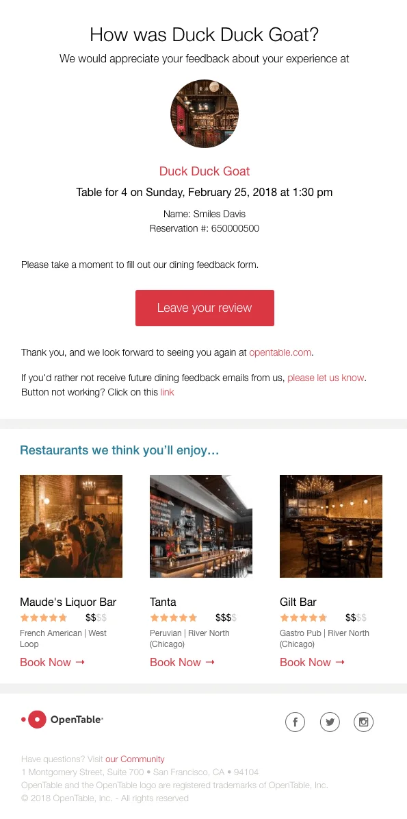 Asking for customer feedback in an email