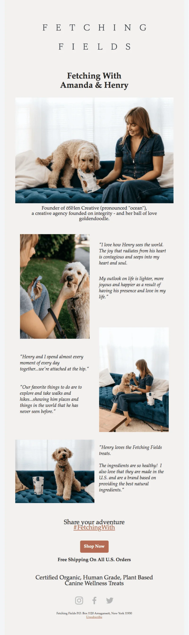 Review email from Fetching Fields