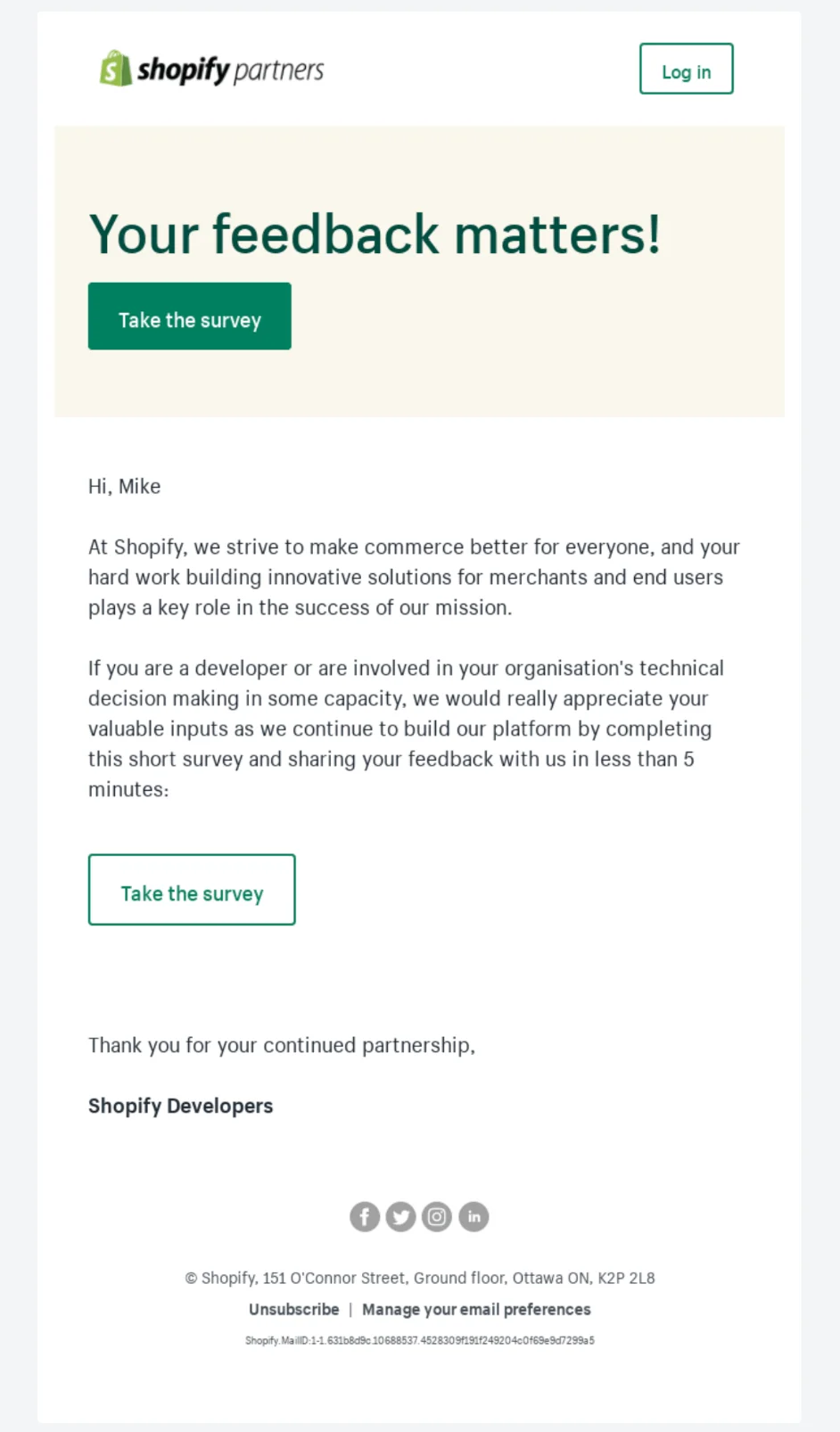 Email campaign survey