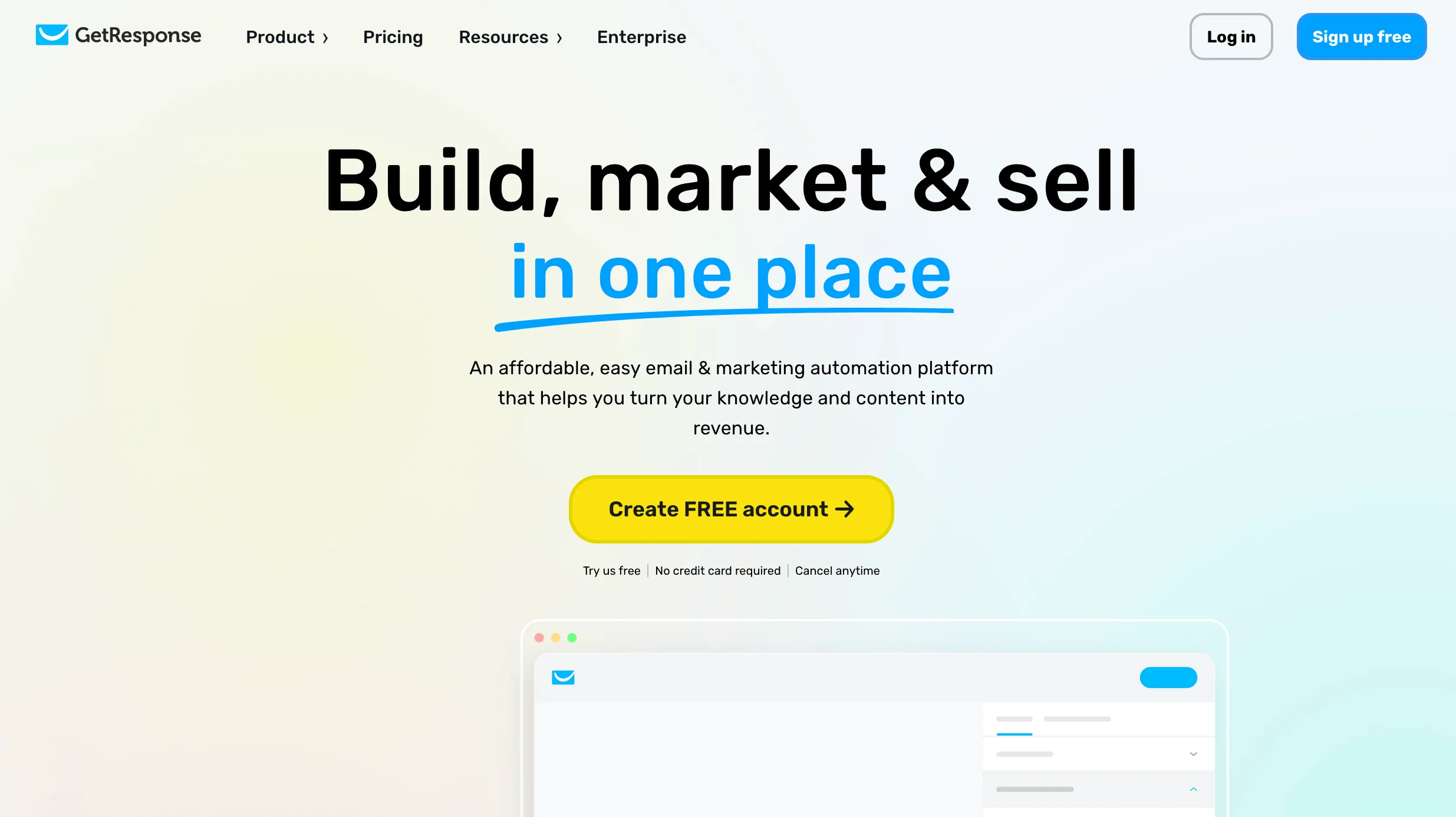 GetResponse’s main page