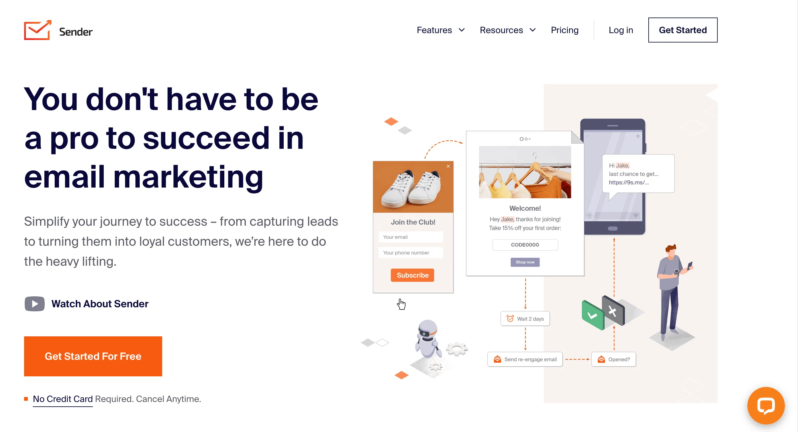 Sender’s main page
