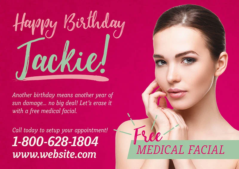 A postcard template for a birthday discount