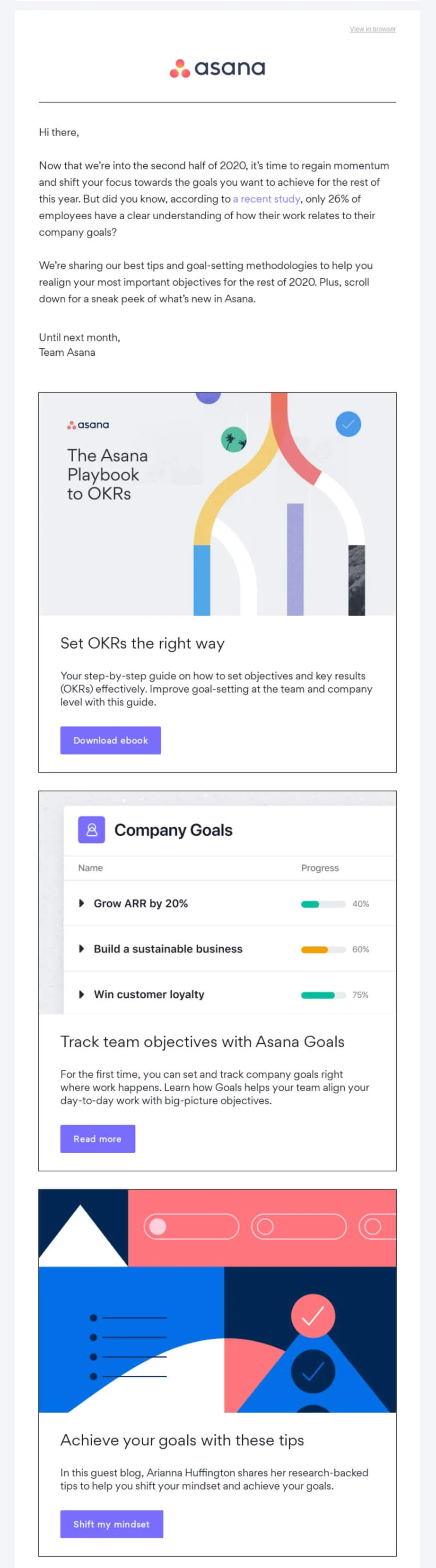 Asana tips and tricks B2B email