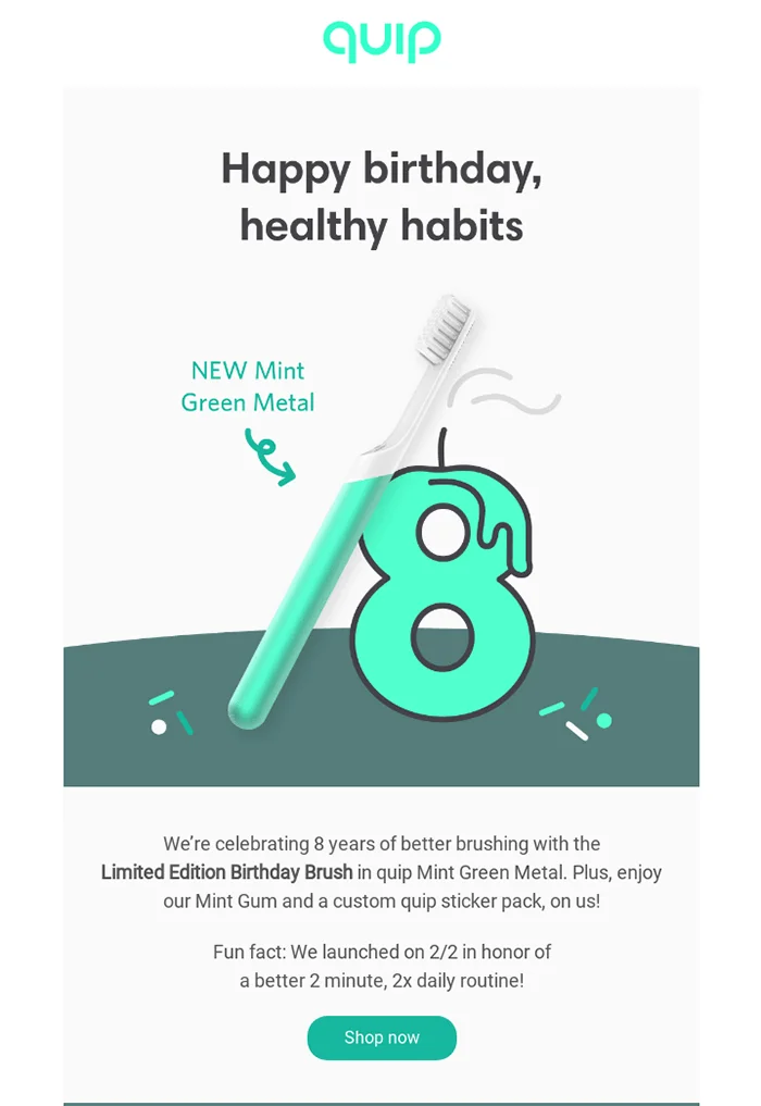 New product announcement, Quip dental newsletter
