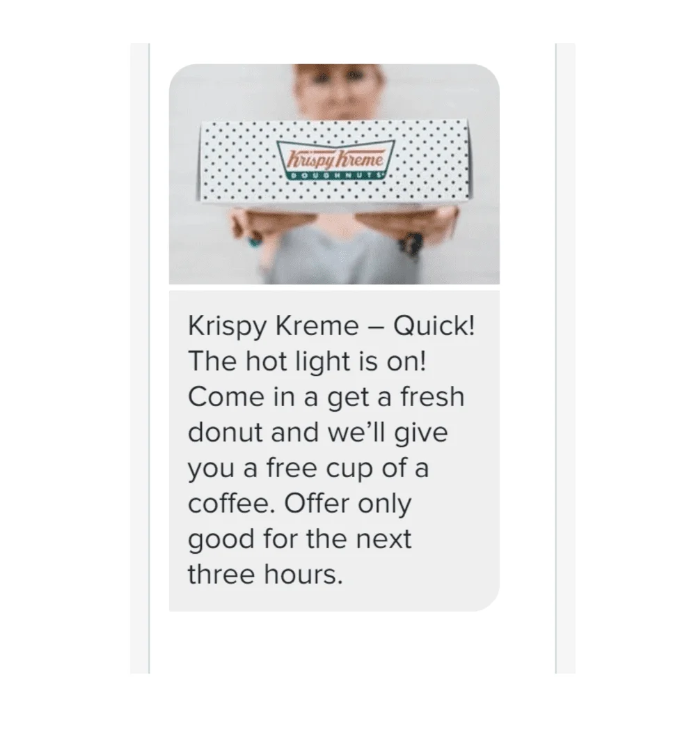A limited-time offer in SMS
